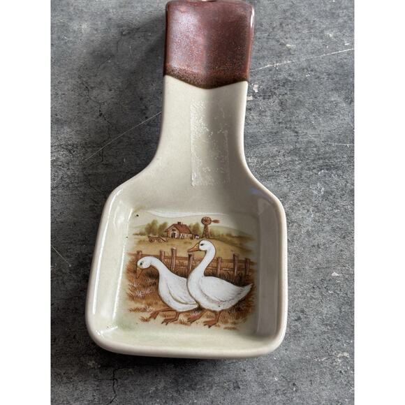 Vtg Otagiri Ceramic Duck Goose Spoon Rest 9" - Picture 1 of 5